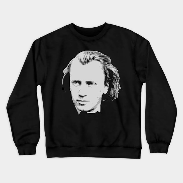 Johannes Brahms Black and White Crewneck Sweatshirt by Nerd_art